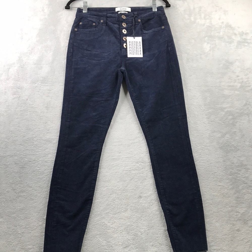 Pistola Aline Velvet High Rise Skinny Button Fly Size 26 New